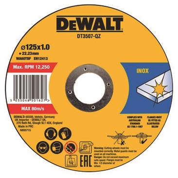 DEWALT DT3507-QZ LLAUNA 10 DISC PLA PER INOX Ø125x1,0mm